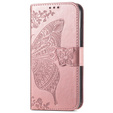 Чохол-книжка для Motorola Edge 50 Ultra, Butterfly, рожевий rose gold