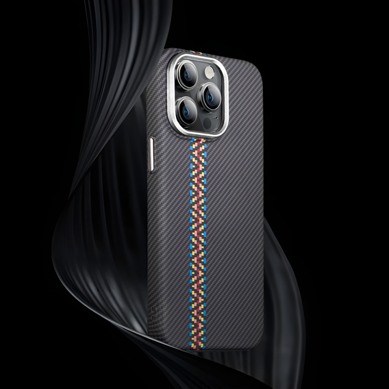 Чехол для iPhone 13 Pro Max, Carbon Fiber MagSafe, чёрный