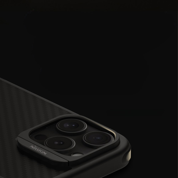 Чохол для iPhone 16 Pro Max, броньований Nillkin, Carbon Fiber, для Magsafe, чорний