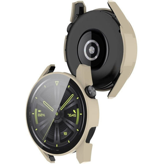 2в1 чехол и защитное стекло для часов Huawei Watch GT 3 42mm, Case, Beige