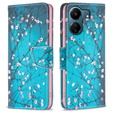 Откидной чехол для Xiaomi Redmi 13C / Poco C65, Wallet, Sakura, синий