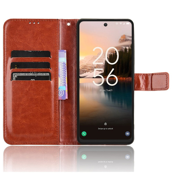 Футляр з клапаном для TCL 40 NxtPaper, Crazy Horse Wallet, коричневий