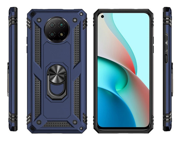 Бронированный Чехол до Xiaomi Redmi Note 9T 5G, Nox Case Ring, синий