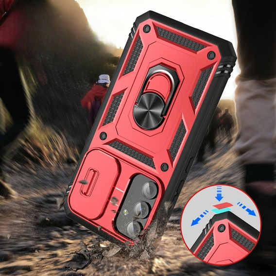 Чехол NOX Camera Slide Samsung Galaxy A54 5G, CamShield Slide, красный / черный