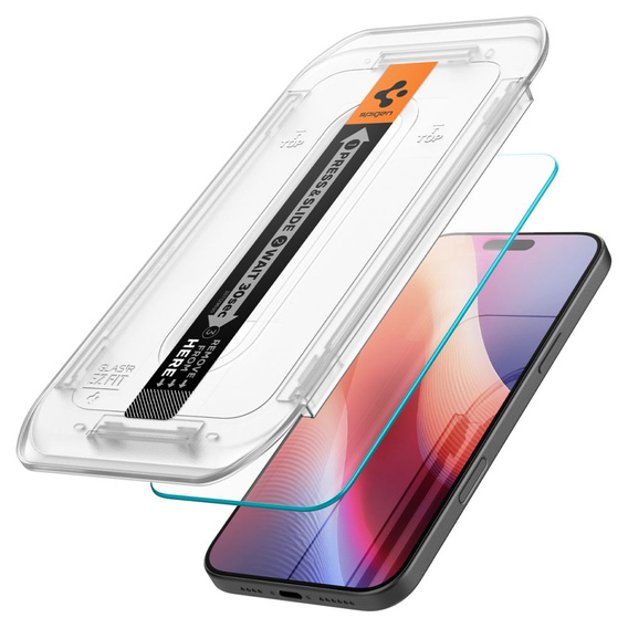 Закаленное стекло Spigen для iPhone 17 / 17 Pro / 16 Pro, Glas.TR EZ Fit (2 шт.)