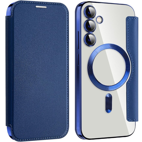 Откидной чехол для Samsung Galaxy S23 FE, RFID Wallet MagSafe CamShield, темно-синий