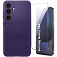 Чохол Spigen для Samsung Galaxy S24, Liquid Air, фіолетовий + 9H Tempered Glass