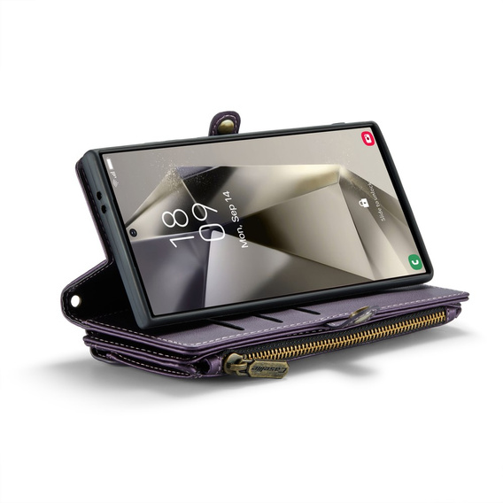 Чохол CASEME для Samsung Galaxy S25 Ultra, RFID Leather Wallet з плечовим ременем, фіолетовий