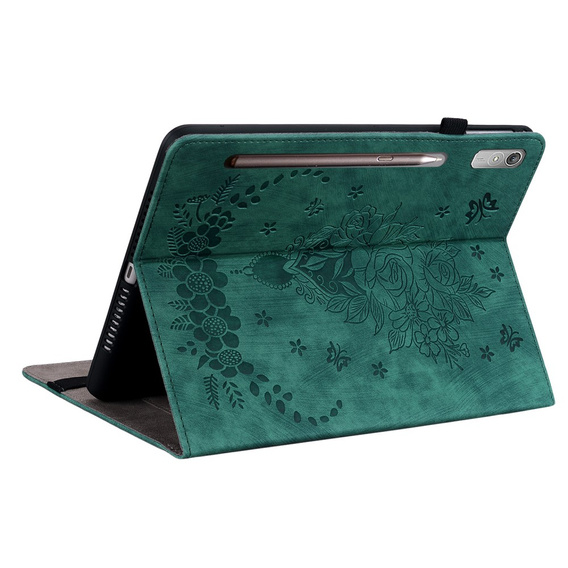 чехол-крышка для Lenovo Tab P12, flower, зелёный