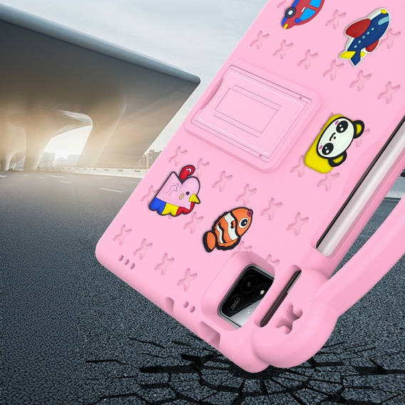 Дитячий чохол для планшета Xiaomi Pad 7 / 7 Pro, Cute Patterns, з підставкою, рожевий