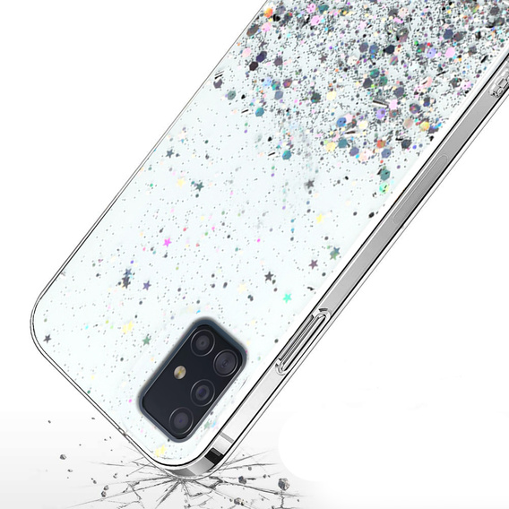 Чехол до Samsung Galaxy A71 5G, Glittery, прозрачный