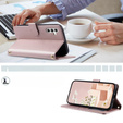 Чохол-сумка для Samsung Galaxy S24 FE, Rhombus Crossbody Leather, рожевий rose gold