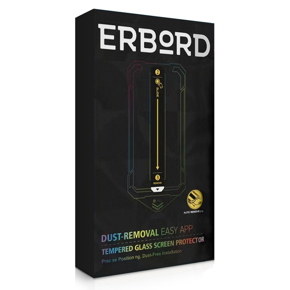 2x Скло захисне загартоване для iPhone 15, ERBORD Easy App Full Screen Protector