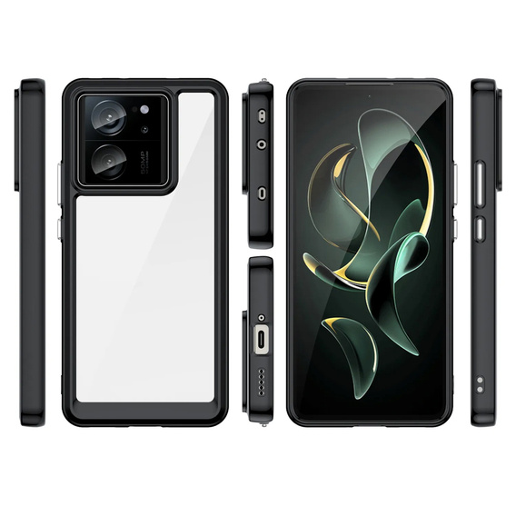 Чoхол до Xiaomi 13T / 13T Pro, Fusion Hybrid, прозорий / чорний