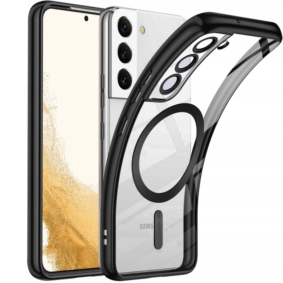 Чохол для Samsung Galaxy S22, Electro MagSafe, чорний + Скло на екран