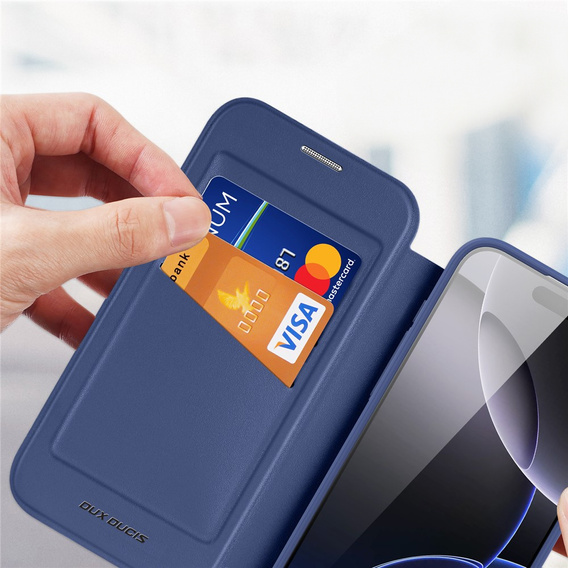 Чохол Dux Ducis для iPhone 17 Pro, Skin X Pro, з клапаном, для MagSafe, темно-синій