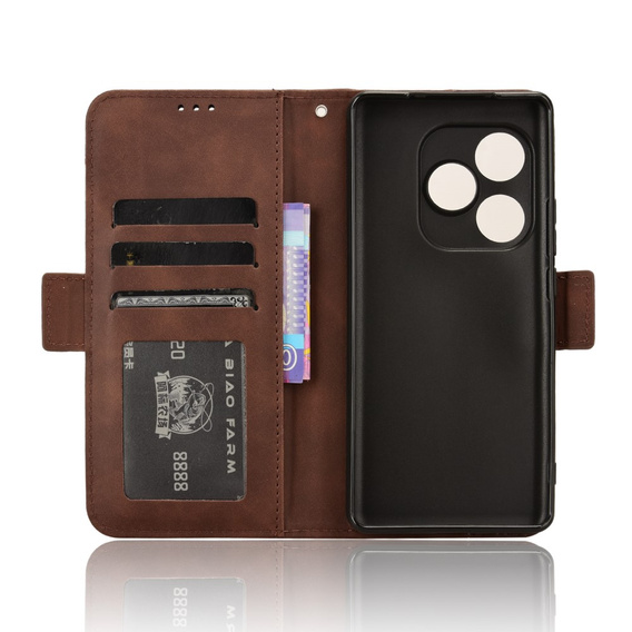 Откидной чехол для Realme GT 6 / 6T, Card Slot, коричневый