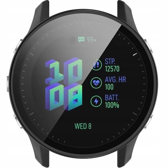2в1 чохол та захисне скло для годинника Garmin Forerunner 955, Black
