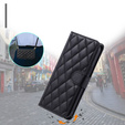 Чохол-сумка для Samsung Galaxy S24 FE, Rhombus Crossbody Leather, чорний
