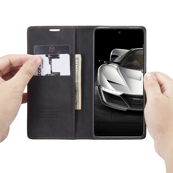 Чехол CASEME для Xiaomi do Redmi Note 9s / 9 Pro, Leather Wallet Case, чёрный