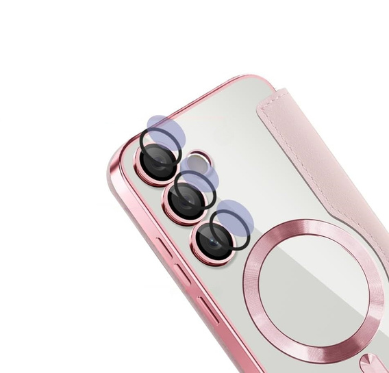 Откидной чехол для Samsung Galaxy S25 FE, RFID Wallet MagSafe CamShield, розовый