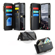 Чехол CASEME для Samsung Galaxy S25 FE, RFID Leather Wallet, с плечевым ремнем, чёрный