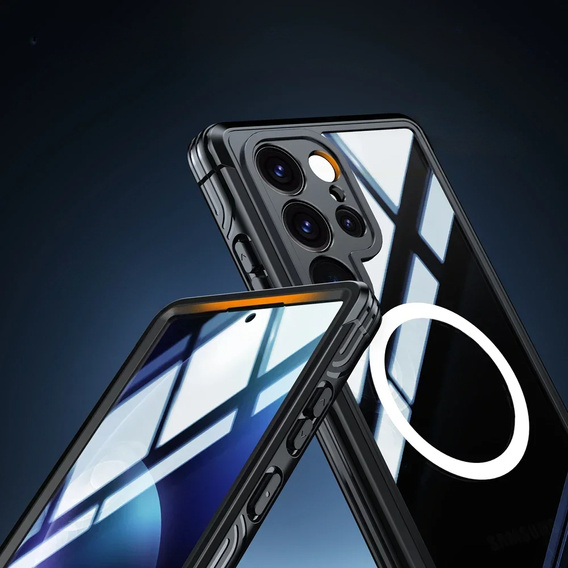 Чохол для Samsung Galaxy S25 Ultra, Shockproof, зі склом, для MagSafe, чорний