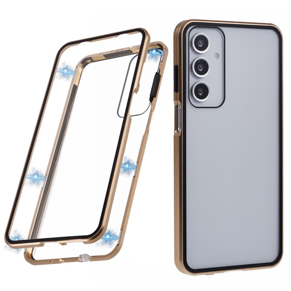 Чохол для Samsung Galaxy A16, Magnetic Dual Glass, золотий