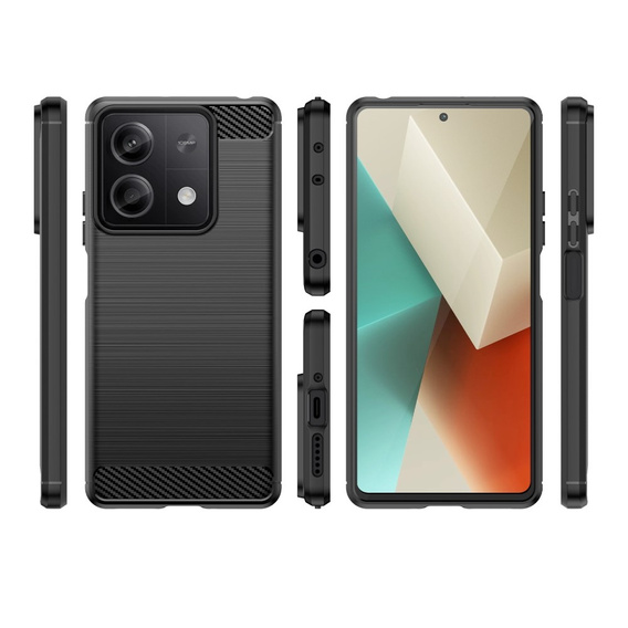 Чехол до Xiaomi Redmi Note 13 5G, Carbon, чёрный
