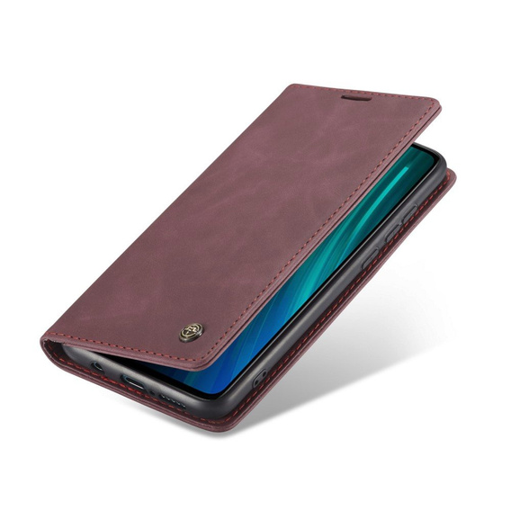 Чехол CASEME для Xiaomi Redmi Note 8 Pro, Leather Wallet Case, красный
