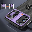Чехол до Samsung Galaxy S23 Plus, Camera Slide Ring, черный / фиолетовый