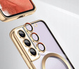 Чохол для Samsung Galaxy S21, Electro MagSafe, золотий + Скло на екран
