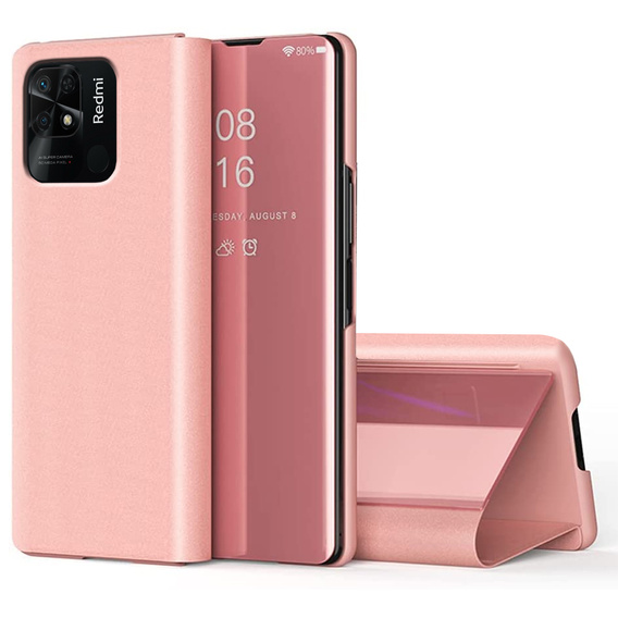 Чехол до Xiaomi Redmi 10C, Clear View, розовый rose gold