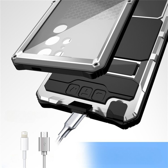 Бронированный чехол для Samsung Galaxy S24 Ultra, R-JUST, серебряный