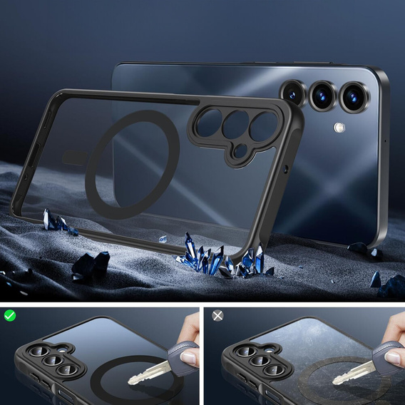 Чохол для Samsung Galaxy A16, для MagSafe, ERBORD Matt Case, чорний + захисне скло