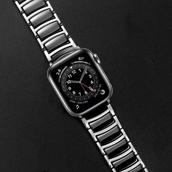 Браслет Stainless до Apple Watch 1/2/3/4/5/6/7/SE 42/44MM - Silver/Black