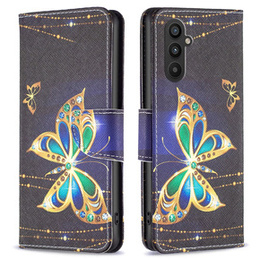 Чохол-книжка для Samsung Galaxy A25 5G, Wallet Butterfly, чорний + скло 9H