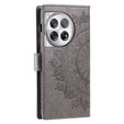 Откидной чехол для OnePlus 12 5G, Mandala, серый