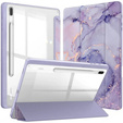 Чехол для Samsung Galaxy Tab S10 FE+ Plus, Smartcase Hybrid, с местом для стилуса, Marble фиолетовый