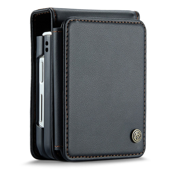 CASEME флип-кейс для Samsung Galaxy Z Flip5 5G, Litchi Wallet, чёрный