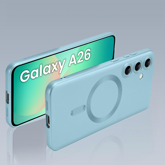 Чехол для Samsung Galaxy A26, ColorMag, для MagSafe, синий + закаленное стекло 9H