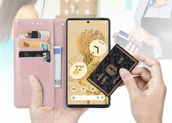 Откидной чехол для Oppo Reno 11F 5G, Mandala, розовый rose gold