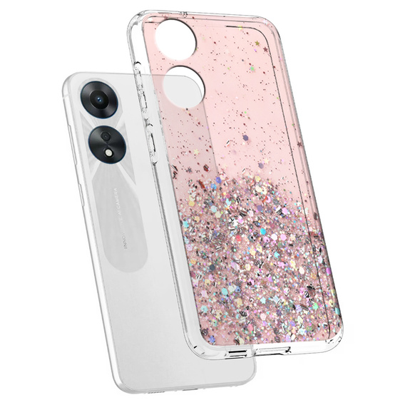 Чoхол до Oppo A17, Glittery, рожевий