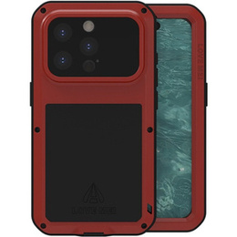 Чехол Love Mei до iPhone 15 Pro, armored with glass, красный