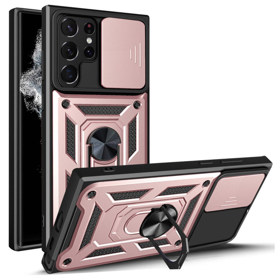 Чехол NOX Camera Slide Samsung Galaxy S23 Ultra, CamShield Slide, розовый rose gold