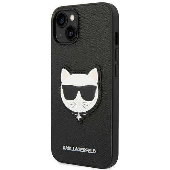 Чехол Karl Lagerfeld до iPhone 14 Plus, Saffiano Choupette Head Patch, чёрный