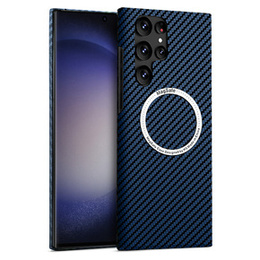 Чехол до Samsung Galaxy S23 Ultra, Magsafe Slim Carbon, синий