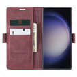 Чехол для Samsung Galaxy S23 Ultra, ERBORD Vintage, бумажник с клапаном, красный