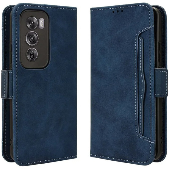Откидной чехол для Oppo Reno 12 Pro, Card Slot, темно-синий