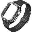 Металический браслет с чехлом для часов Apple Watch 4/5/6/SE 44mm, Black